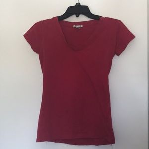 Red v neck T shirt